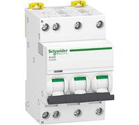 Schneider Electric A9P44710 Interrupteur magnéto-thermique, IC40N 3P+N B 10A 60, blanc, 85 mm, hauteur, 54 mm, largeur, 74 mm, profondeur