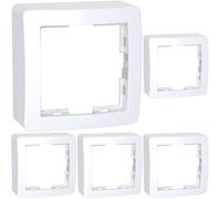 Schneider Electric - Alréa, Cadre saillie standard simple, 62x62mm, profondeur 31mm, blanc polaire - ALB61441P (Lot de 5)