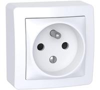 Schneider Electric - Alréa - prise de courant - 2P+T - complet - blanc polaire - ALB62272P