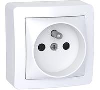 Schneider Electric - Alréa, prise de courant 2P + T connexion rapide, cadre saillie, blanc polaire - ALB62273P