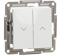 Schneider Electric Asfora EPH1370121D Bouton de volet roulant 10 A-250 V LED encastré, bouton de volet roulant, bornes à enficher, blanc (Lot de 5)