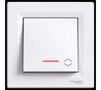 Schneider Electric Asfora Interrupteur va-et-vient avec LED Blanc