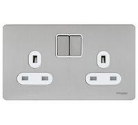 Schneider Electric Assiette plate 13 A commuté double prise, GU3420WSS
