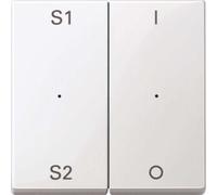 Schneider Electric Bascule pour module bouton-poussoir double (scène1/2, 1/0), blanc polaire brillant, système M, Bouton + interrupteur, Blanc