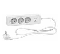 Schneider - Bloc multiprises 3 Prises 2P+T 1,5m - Blanc