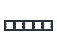 Plaque de finition quintuple horizontale Anthracite Asfora Schneider