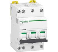 Schneider Electric, disjoncteur différentiel A9, modèle IC40N, 3 pôles, courbe B, 25A, calibre de déclenchement 6000A/10kA (référence : A9P44725)