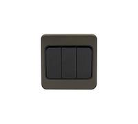 Schneider Electric GGBL1032WBMB Lisse Interrupteur plaque 3 postes 2 voies 10AX Moka Bronze Intérieur Noir