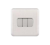 Schneider Electric Ggbl1032wsss Lisse sans vis Deco 10 Axe 3 G 2 W Commutateur WSS, 240 V, en Acier Inoxydable