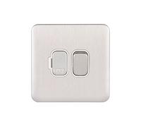 Schneider Electric GGBL5010BSSS Lisse Déco sans vis 13 A DP commuté FCU BSS, 240 V, argent, GGBL5010WSS, 240V