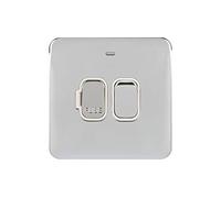 Schneider Electric GGBL5011WPC Lisse Lot de 10 unités de raccordement à fusible sans vis, indicateur LED, 13 A, chrome poli et intérieur blanc