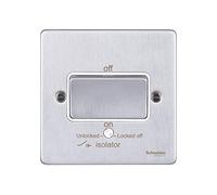Schneider Electric GU1513WBC Interrupteur de plaque 10 A Chromé brossé Blanc