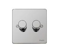 Schneider Electric GU6522CPC Ultimate Low Profile Polished Chrome 2 voies 250 W/VA Variateur d'intensité LV