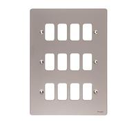 Schneider Electric GUG12GPN Plaque plate 12 vitesses, cadre, nickel nacré