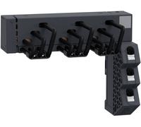 Schneider Electric GV2G3RA Système de rails triphasés, 63A, 3 points de sortie, alimentation droite, distance de 45 mm Système de