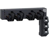 Schneider Electric GV2G4RA Système de rails triphasés, 63A, 4 points de sortie, alimentation droite, distance de 45 mm Système de