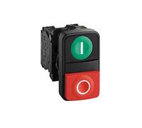 Schneider Electric - Harmony bt-pous Ø22 double touche, ressort de rappel vert + rouge IP66, IP69 K - XB5AL73415