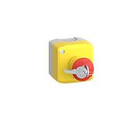 Schneider Electric - Harmony XAL - boite jaune arrêt urgen rouge - pouss tourn à clé - 1F+2O - Ø40 - XALK188G