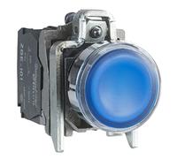 Schneider Electric – Poussoir lumineux LED Harmony XB4 XB4BW36B5 – 1F+1O – bleu – Ø22-24VACDC