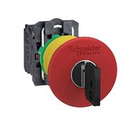 Schneider Electric Bouton d'arrêt d'urgence Harmony XB5 Ø40 Rouge à clé 455 1O+1F XB5AS9445