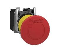Schneider Electric XB5AS8442 Bouton d'arrêt d'urgence collerette métal, avec arrêt d'urgence, rond, réinitialisable