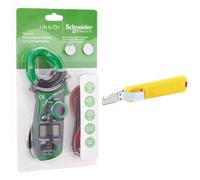 Schneider Electric IMT23214 Pince de Mesure ampèremétrique Pinza amperimetrica digital & JOKARI 10282 Couteau à dégainer, Jaune Multicolore