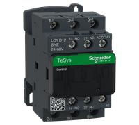 Contacteur Schneider Electric LC1D 3 pôles, +1F+1C, 5,5 kW, 12 A, 400 V CA3, bobine 24-60 V CA/CC LC1D12BNE