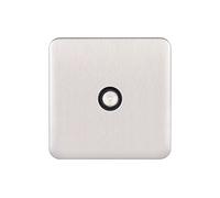 Schneider Electric Lisse GGBL7010BS Prise d'antenne TV/FM simple sans vis en acier inoxydable avec insert noir 240 V