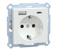 Schneider Electric Merten MEG2367-0325 Prise Schuko USB, type C, système M, encastrée, blanc actif, 1 pièce
