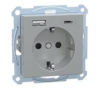 Schneider Electric Merten MEG2367-0460 Prise Schuko USB, type C, encastrée, système M, en aluminium