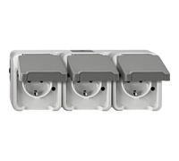 Schneider Electric Merten MEG2391-8029 Aquastar Prise Schuko 3 Prises Horizontales avec clapet IP44