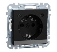 Merten MEG2304-0403 Prise avec sortie de lumière protection accrue contre les contacts accidentels M-Pure noir/mat