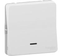 Schneider Electric - Mureva Styl - Bouton poussoir lumineux LED - composable - IP55 - IK08 - blanc - MUR39127