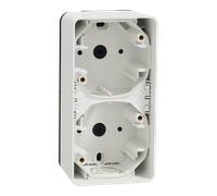 Boite 2 postes vertical IP55 IK07 - En saillie - Blanc - Mureva Styl Blanc G
