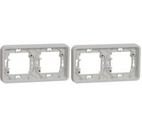 Schneider Electric - Mureva Styl - Cadre 2 postes horizontal - encastré - IP55 - IK08 - blanc - MUR39101 (Lot de 2)