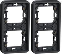 Schneider Electric - Mureva Styl - Cadre 2 postes vertical - encastré - IP55 - IK08 - gris - MUR34151 (Lot de 2)