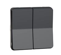 Schneider Electric – Double bouton poussoir Mureva Styl MUR35326 – Composable IP55 IK07 Gris