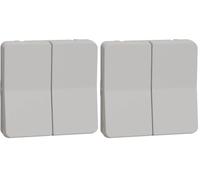 Schneider Electric - Mureva Styl - Double va et vient - composable - IP55 - IK08 - blanc - MUR39022 (Lot de 2)