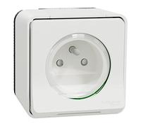 Schneider Electric - Mureva Styl - Prise de courant 2P+T - saillie - IP55 IK08 - connex auto - blanc - MUR39030