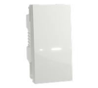 Bouton poussoir NO 10 A 1 module blanc Unica