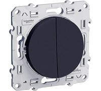 Schneider Electric - Odace, double poussoir Anthracite, à vis, connexion rapide - S540216
