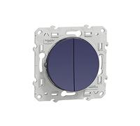 Schneider Electric - Odace, Double Poussoir Cobalt, à vis, Connexion Rapide - S550216