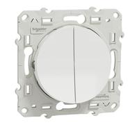 Schneider Electric - Odace, double va-et-vient Blanc, connexion rapide, à griffes - S525214