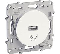 Schneider Electric - Odace - prise alimentation chargeurs USB blanche - sortie 5V, 1A - S520408