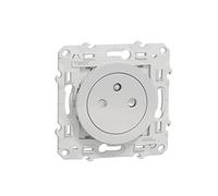 Prise terre affleurante 1 poste Odace Aluminium Schneider