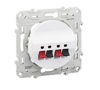 Schneider Electric - Prise haut-parleurs Odace S520488 Blanc 2 sorties carré intérieur