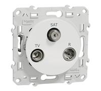 Schneider Electric - Odace, prise TV/FM/SAT Blanc, 1 entrée, à griffes - S525461