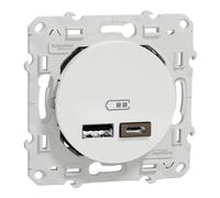 Schneider Electric - Odace - prise USB double - type C - Blanc - 5 Vcc - 2,4A - S520401