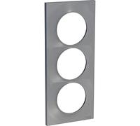 Schneider Electric - Odace Styl, plaque Alu 3 postes verticaux entraxe 57mm - S520716E