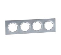 Schneider Electric - Odace Styl, plaque Alu 4 postes horiz./vert. entraxe 71mm - S520708E